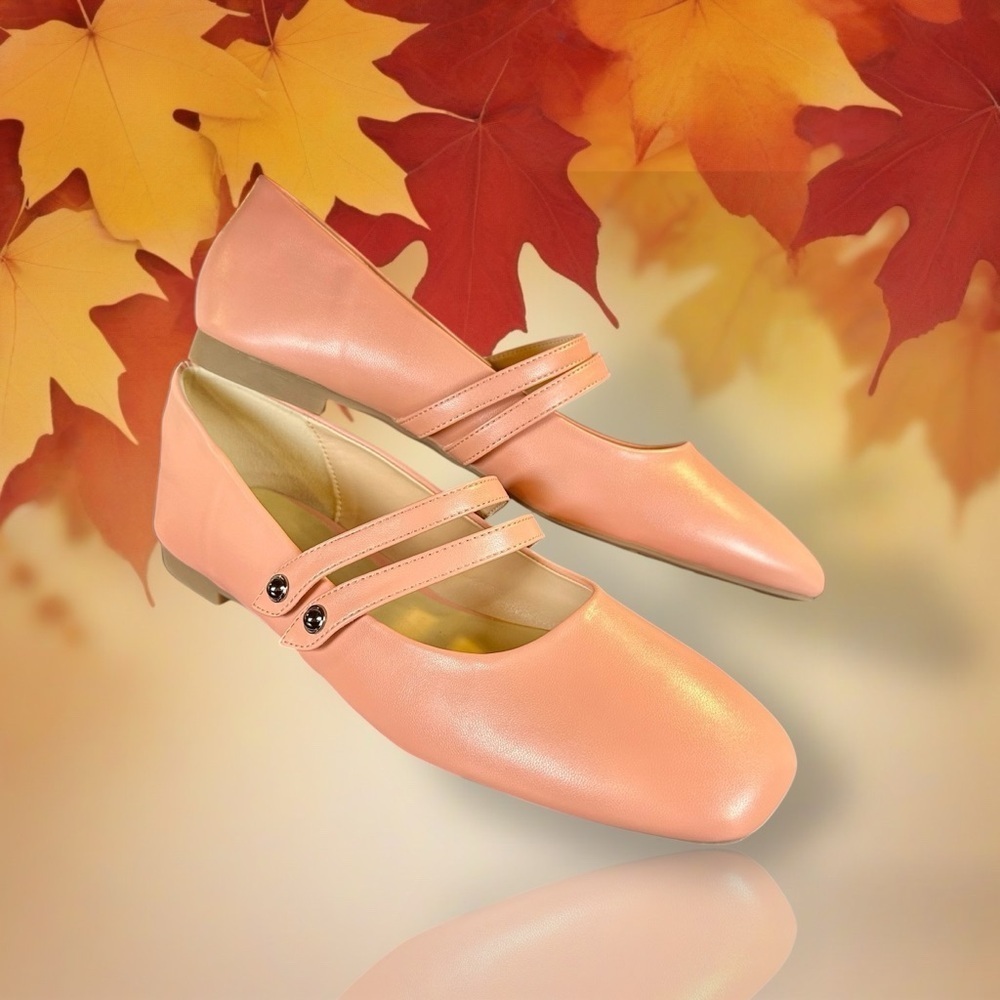 NWOT C. Paravano Square Toe Double Strap Mary Jane Flats in Pink Size 41 = 10.5 - Picture 8 of 16